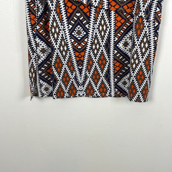 Lysse Womens S Native Print Skirts Elastic Waist Ruched side 2 Layered Pull-On - Picture 7 of 12